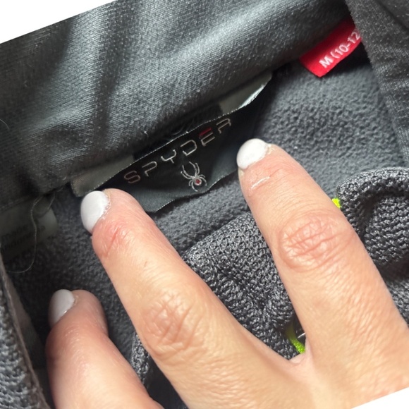 Boys Spyder Full Zip Jacket- Gray - M 8/10 - Picture 3 of 3